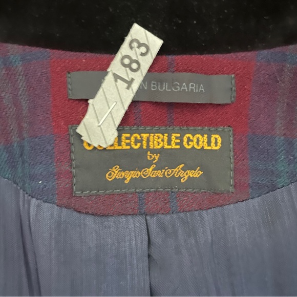 Vintage Giorgio Sant Angelo Plaid Velvet Collar Blazer - Size 8 - Picture 10 of 13